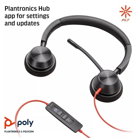Plantronics Blackwire 3320 Wired Headset Dual-Ear (Stereo) w/Boom Mic PC/Mac NIB - Picture 5 of 11